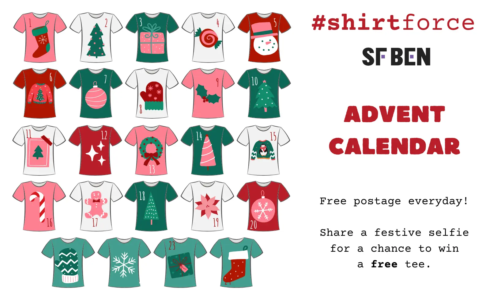 Shirtforce & Salesforce Ben T-Shirt Advent Calendar